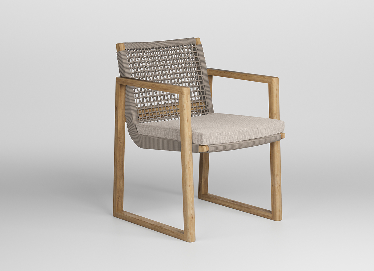 east yemek sand krem rope natural teak