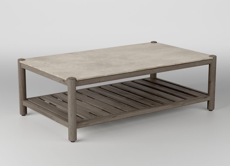 apik cift katl─▒ sehpa weathered teak krem seramik