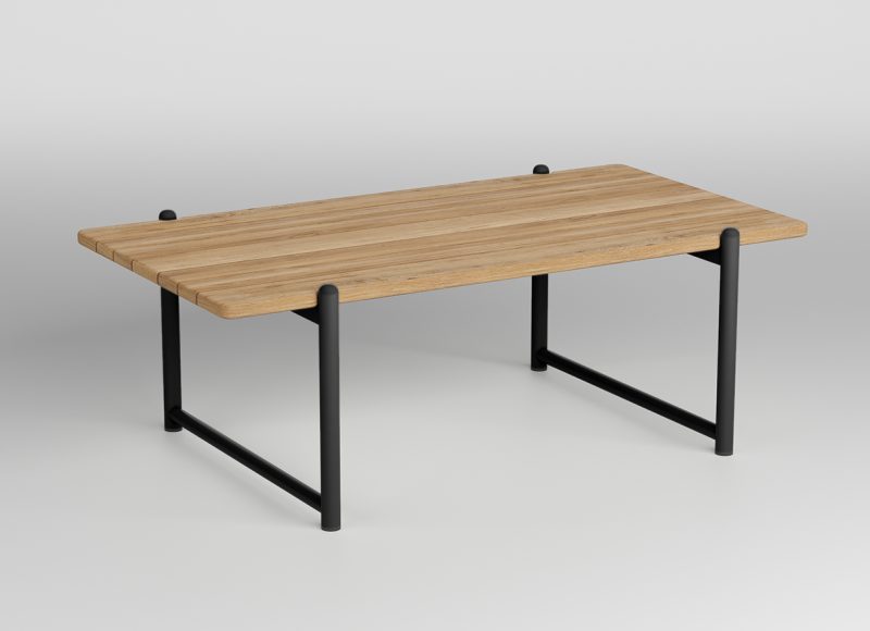 elka orta sehpa siyah alu natural teak